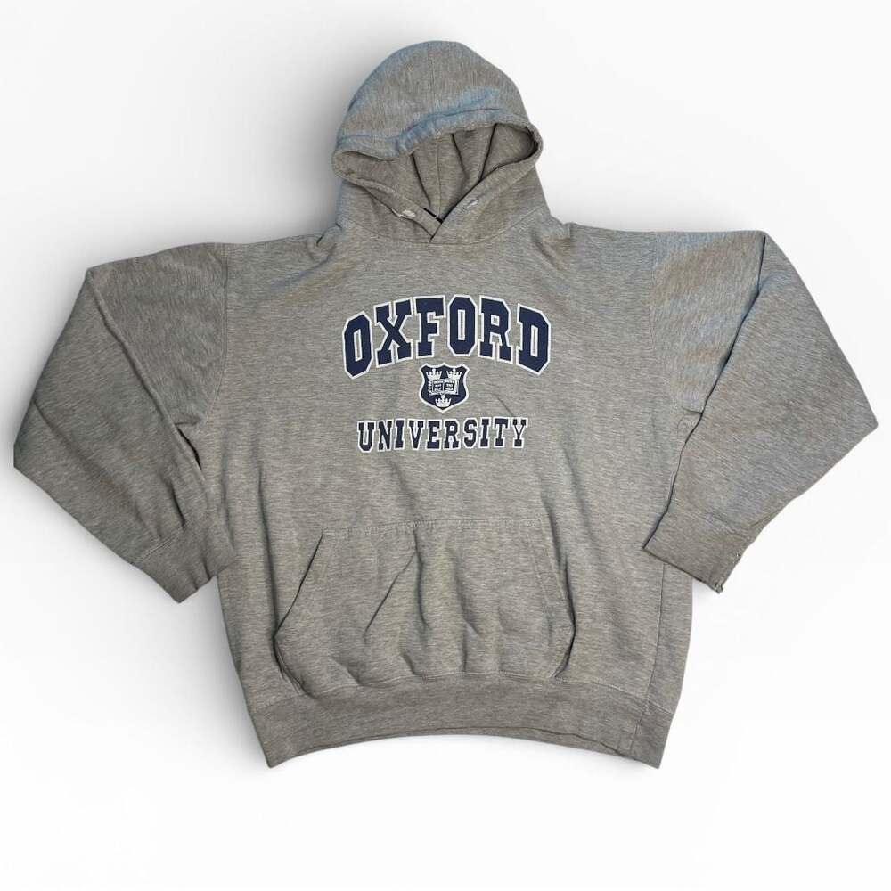Oxford University Gray Pullover Hoodie Sweatshirt Mens Large